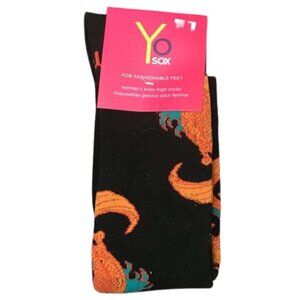 Yo Sox | Women's Black Koi Fish Knee High Socks | Size 6-10